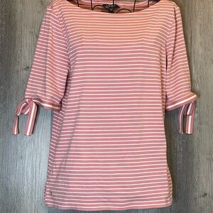 Lauren Ralph Lauren Pink Striped Long Sleeve Top 2XL